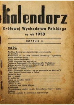 Kalendarz Królowej Wychodztwa Polskiego na rok 1938