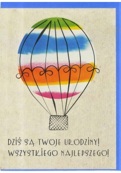 Karnet B6 Urodziny. Balon