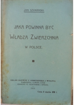 Jaka powinna być władza zwierzchnia w Polsce, 1919 r.