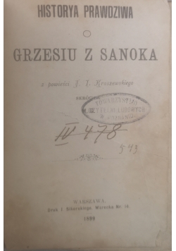 Grzesiu z Sanoka, 1899 r.