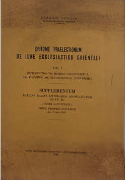 Eptiome praelectionum de iure ecclesiastico orientali