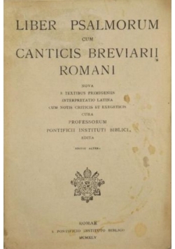 Liber Psalmorum cum Canticis Breviarii Romani, 1945 r.