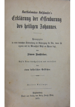Erklärung der offenbarung des heiligen johannes, 1875 r.