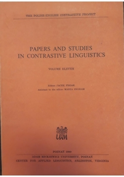 Paper and studies in contrastive linguistics, volume eleven