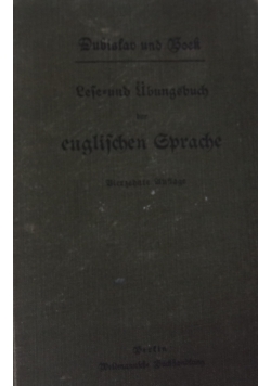 Lese=und Ubungsbuch der snglischen sprache, 1916r.