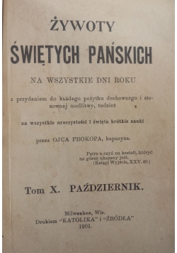 Żywoty Świętych Pańskich, tom X , 1893 r.