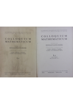 Colloquium Mathematicum, L, Tom 1 i 2