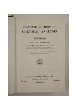 Standard Methods of Chemical Analysis, Tom I
