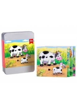 Puzzle drewniane w pudełku Zwierzęta