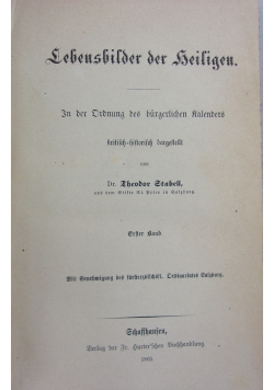 Lebensbilder der Beiligen,1865r.