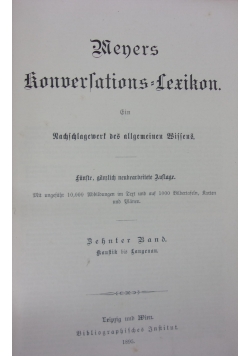 Meyers Konversations Lexikon, tom 10, 1895r.,