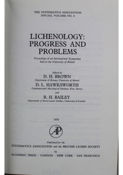 Lichenology progress and problems