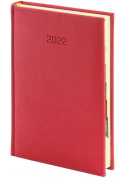 Kalendarz 2022 A5 tyg. z notesem Vivella czerwony