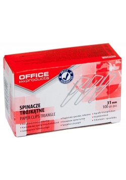 Spinacze biurowe 31mm trójkątne 100 sztuk