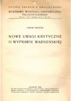Nowe uwagi krytyczne o wyprawie warneńskiej, 1939 r.