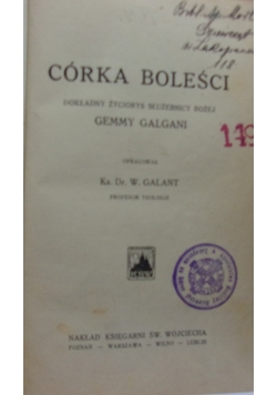 Córka boleści, 1925 r.