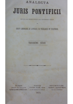 Analecta Juris Pontificii, 1874r.