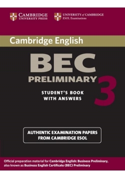 Cambridge BEC Preliminary 3 Student's Book with Answers