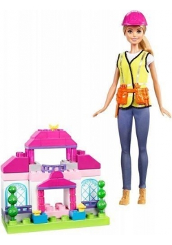 Barbie. Lalka Budowniczy + zestaw 50 klocków