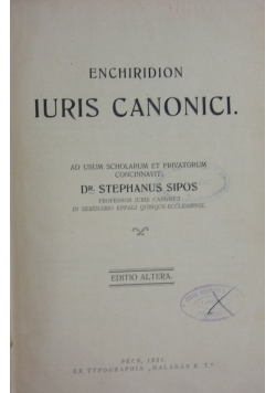 Enchiridion Iurius Canonici, 1931 r.