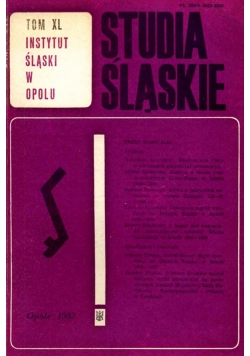 Studia śląskie Tom XL