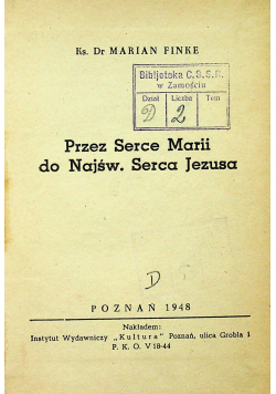 Przez serce Marii do Najśw Serca Jezusa 1948r
