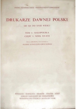 Drukarze Dawnej Polski od XV do XVIII wieku