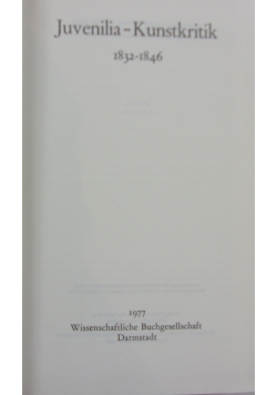 Juvenilia-Kunstkritik 1832-1846
