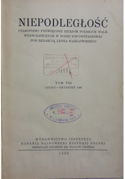Niepodległość, tom VIII, 1933 r.