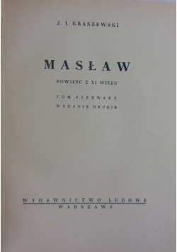 Masław powieść z XI wieku,