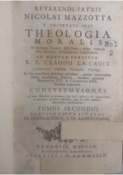 Theologia moralis tomus quartus,  1760 r.