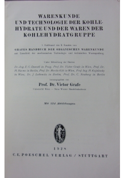 Warenkunde und Technologie Der Konservierungsverfahren Der Kohle und Des Erdols,1928r.
