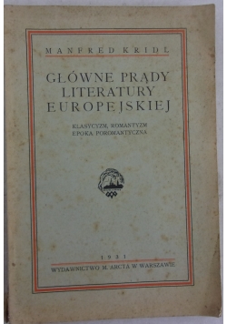 Główne prądy literatury Europejskiej, 1931 r.