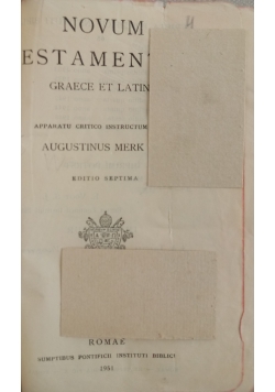 Novum Estamentum graece et latine