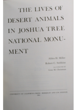 The Lives of Desert Animals in Joshua Tree National Monument