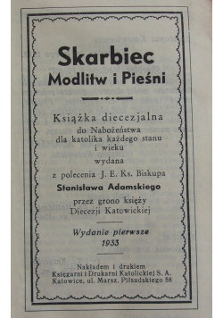 Skarbiec Modlitw i Pieśni, 1933 r.