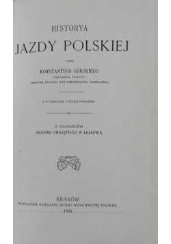 Historia Jazdy Polskiej, reprint 1894 r.