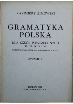 Gramatyka Polska dla Szkół Powszechnych 1931 r.