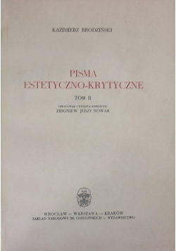 Pisma estetyczno-krytyczne. Tom II