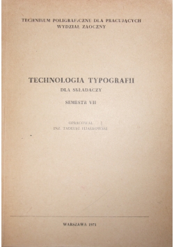 Technologia typografii semestr VII