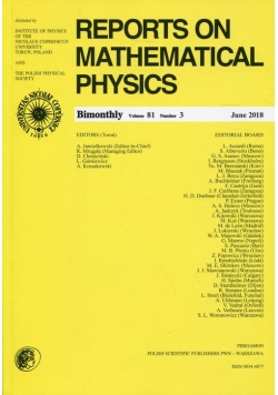Reports on Mathematical Physics 81/3 Pergamon