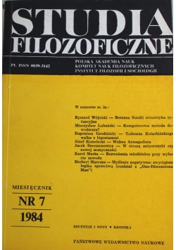 Studia filozoficzne nr 7