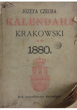 Kalendarz Krakowski na rok 1880, 1880 r.