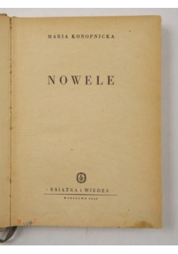 Nowele, książka z 1949 roku