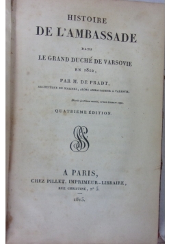 Histoire de L 'Ambassade , 1815 r.