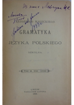 Gramatyka języka polskiego, 1891 r.