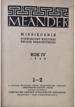 Meander miesięcznik poświęcony kulturze świata starożytnego rok IV, 1949 r.