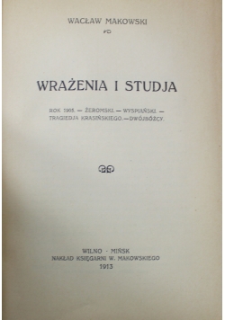 Wrażenia i studja 1913 r.