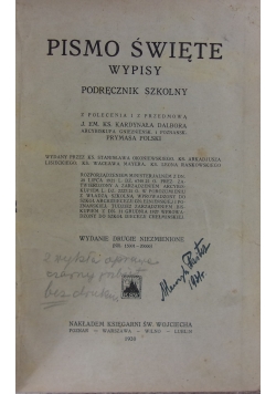 Pismo Święte wypisy podręcznik szkolny, 1930 r.