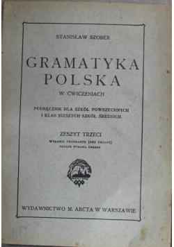 Gramatyka polska w ćwiczeniach 1928 r.
